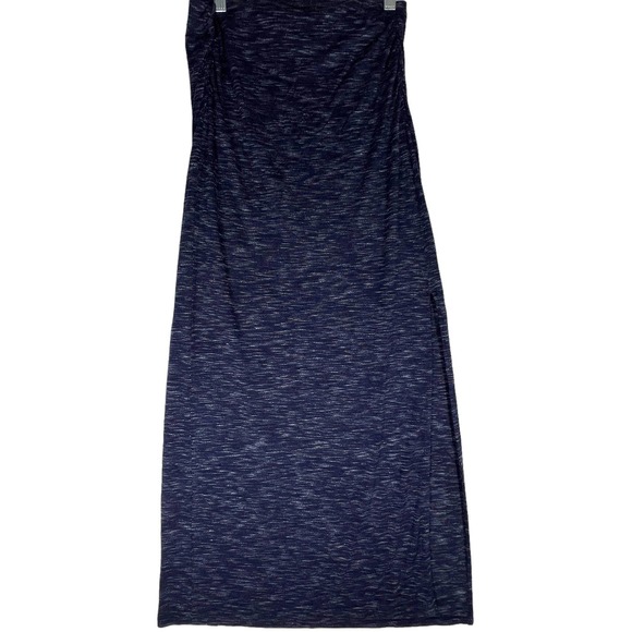 Gap Womens Size S Pull On Maxi Skirt Dark Blue Side Slit Stretch Cotton - Picture 5 of 7